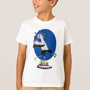 Niedlicher Sekretär Vogel schreibt Notizen Cartoon T-Shirt