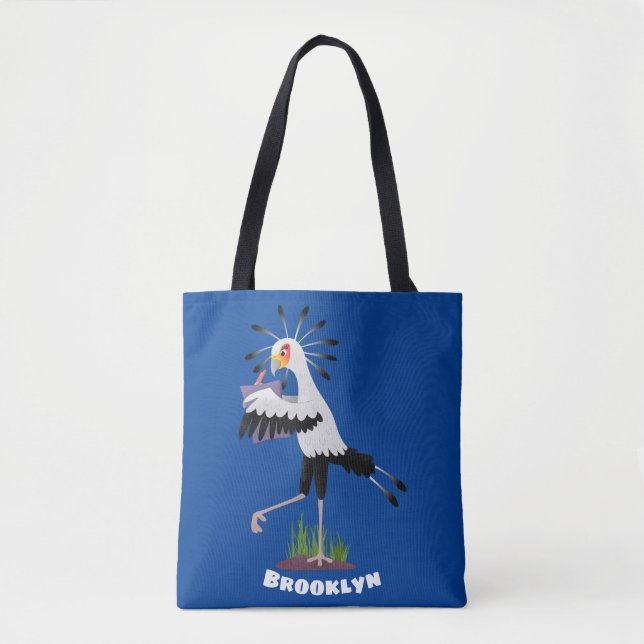 Niedlicher Sekretär Vogel schreibt Notizen Cartoon Tasche (Vorderseite)
