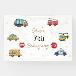 Niedlicher Service Vehicle Birthday bash Banner