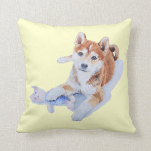 Niedlicher sheba inu Welpenhund Kissen