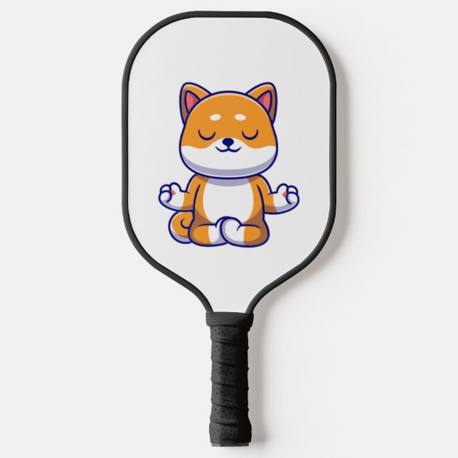Niedlicher Shiba inu Hund, der Yoga Meditation Car Pickleball Schläger (Vorderseite)