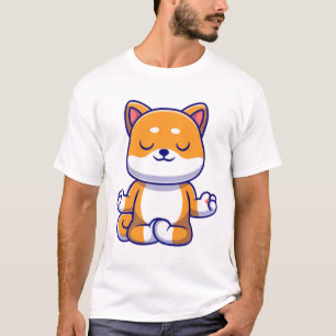 Niedlicher Shiba inu Hund, der Yoga Meditation Car T-Shirt