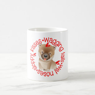 Niedlicher Shiba Inu Hund, schlampige Küsse Kaffeetasse