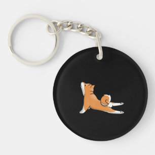 Niedlicher Shiba inu Hund   Yoga-Pose   Geburtstag Schlüsselanhänger