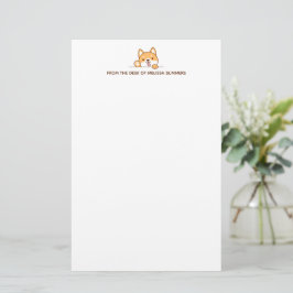 Niedlicher Shiba-Inu-Korgi-Hund Peeking benutzerde Briefpapier