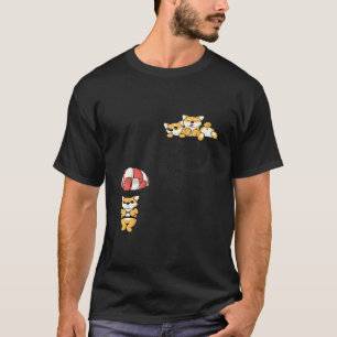 Niedlicher Shiba Inu Welpe Fallschirm in Pocket D T-Shirt