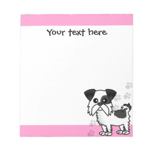 Niedlicher Shift Tzu Black und White - Rosa Notizblock