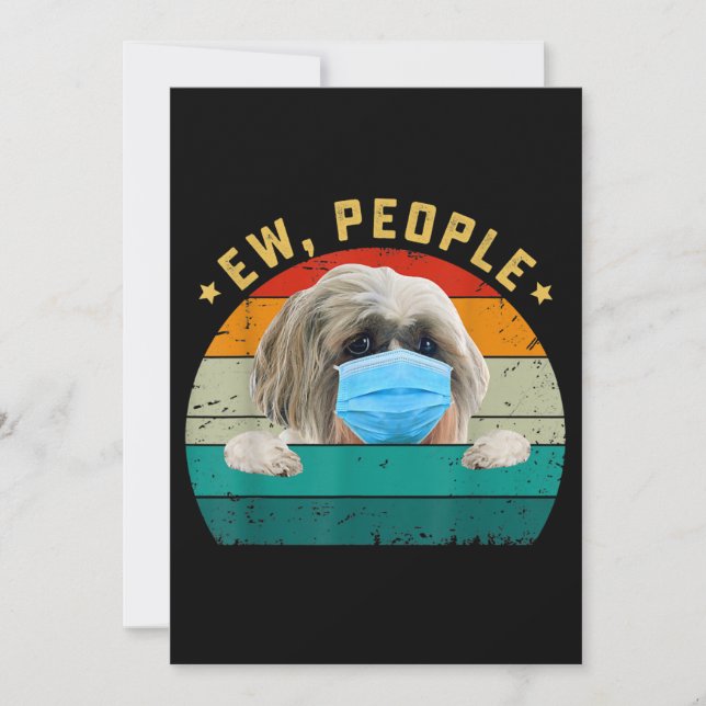 Niedlicher Shih Tzu Dog Ew Leute tragen Gesichtsma Dankeskarte (Vorderseite)
