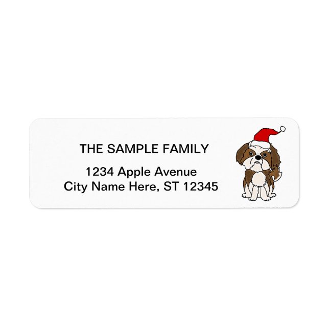 Niedlicher Shih Tzu Dog Weihnachtsmannmütze Weihna (Vorne)