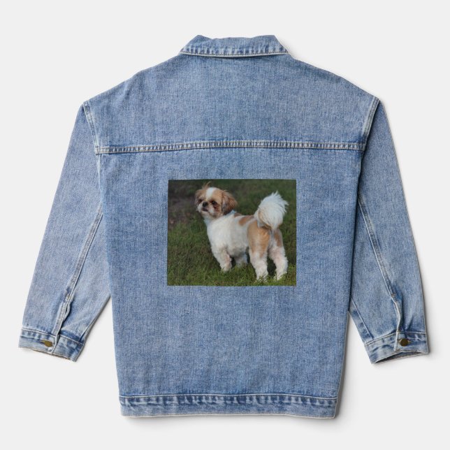 Niedlicher Shih Tzu Jeansjacke (Rückseite)