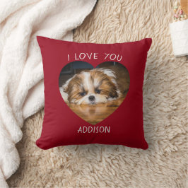 Niedlicher shih tzu Liebe Valentinherz Foto Kissen