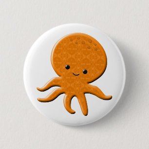 Niedlicher Shiny Octopus Cartoon Button