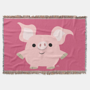 Niedlicher Shorty-Cartoon Schweineblankt Decke
