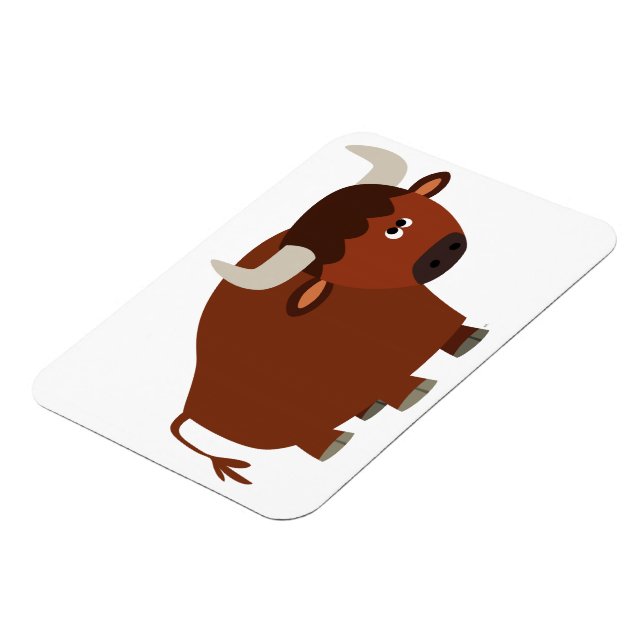 Niedlicher Shy Cartoon Bull Flexible Magnet (Linke Seite)