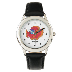 Niedlicher Siameser, der den Cartoon "Betta" bekäm Armbanduhr