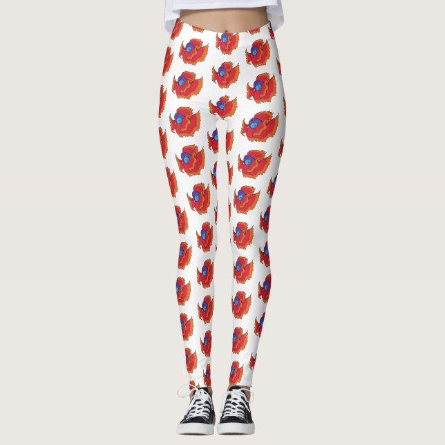 Niedlicher Siameser, der den Cartoon "Betta" bekäm Leggings (Vorderseite)