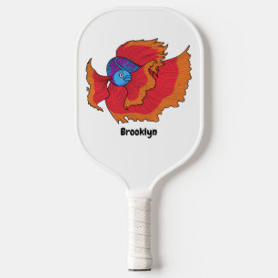 Niedlicher Siameser, der den Cartoon "Betta" bekäm Pickleball Schläger