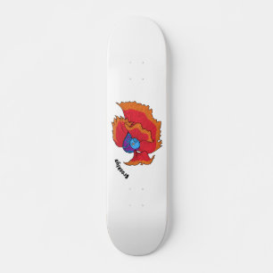Niedlicher Siameser, der den Cartoon "Betta" bekäm Skateboard