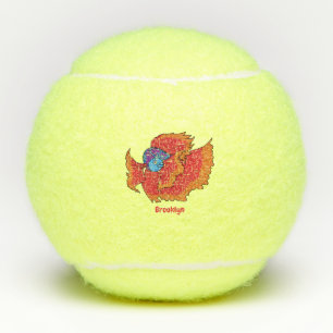 Niedlicher Siameser, der den Cartoon "Betta" bekäm Tennisbälle