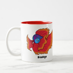 Niedlicher Siameser, der den Cartoon "Betta" bekäm Zweifarbige Tasse