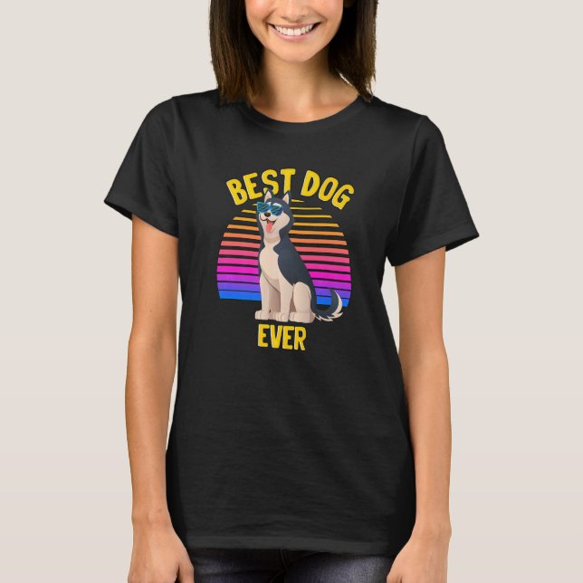 Niedlicher sibirischer Husky bester Hund Welpe Ret T-Shirt (Vorderseite)