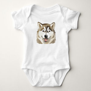 Niedlicher sibirischer Husky Dog Wolf Funny Huskie Baby Strampler