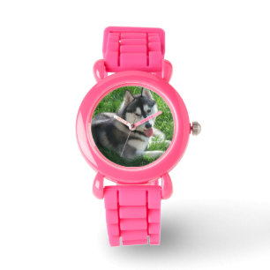Niedlicher sibirischer Schlittenhund Armbanduhr