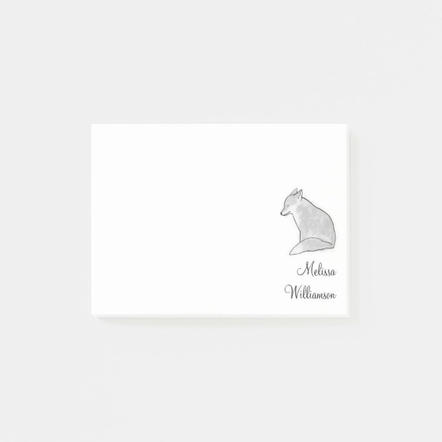 Niedlicher Silberfuchs Post-it Klebezettel (Vorderseite)