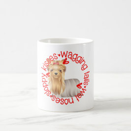 Niedlicher Silky Terrier Hund, schlampige Küsse Kaffeetasse