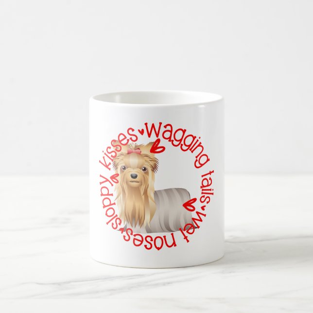 Niedlicher Silky Terrier Hund, schlampige Küsse Kaffeetasse (Mittel)