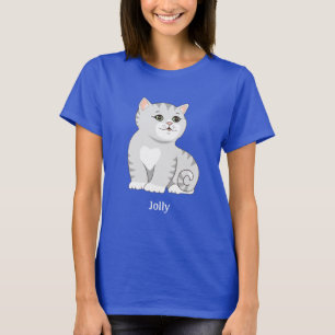 Niedlicher Silver Grey Tabby Kitty Cat T - Shirt
