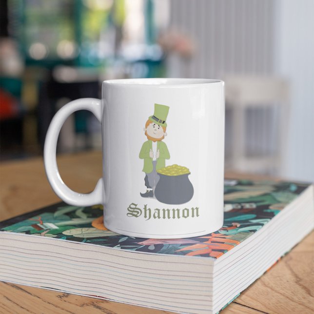 Niedlicher Simple Leprechaun St. Patrick's Day Whi Kaffeetasse (Von Creator hochgeladen)