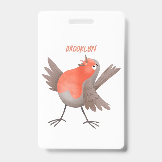 Niedlicher Singvogel Cartoon Ausweis (Vorderseite)