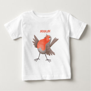 Niedlicher Singvogel Cartoon Baby T-shirt