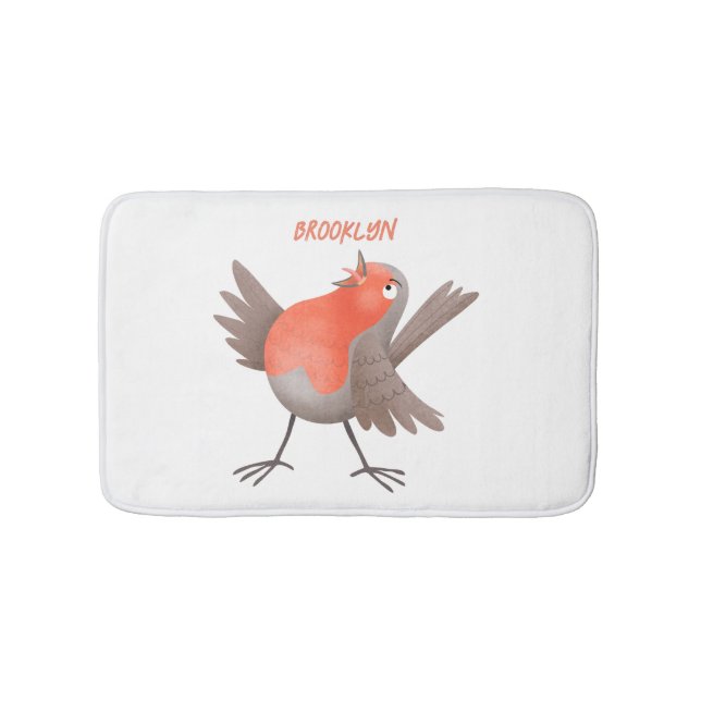 Niedlicher Singvogel Cartoon Badematte (Vorderseite)
