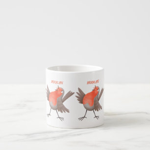 Niedlicher Singvogel Cartoon Espressotasse