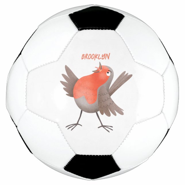 Niedlicher Singvogel Cartoon Fußball (Vorderseite)