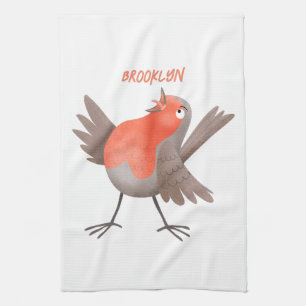 Niedlicher Singvogel Cartoon Geschirrtuch