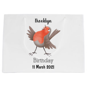 Niedlicher Singvogel Cartoon Große Geschenktüte