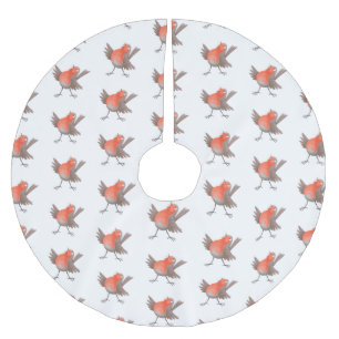 Niedlicher Singvogel Cartoon Polyester Weihnachtsbaumdecke