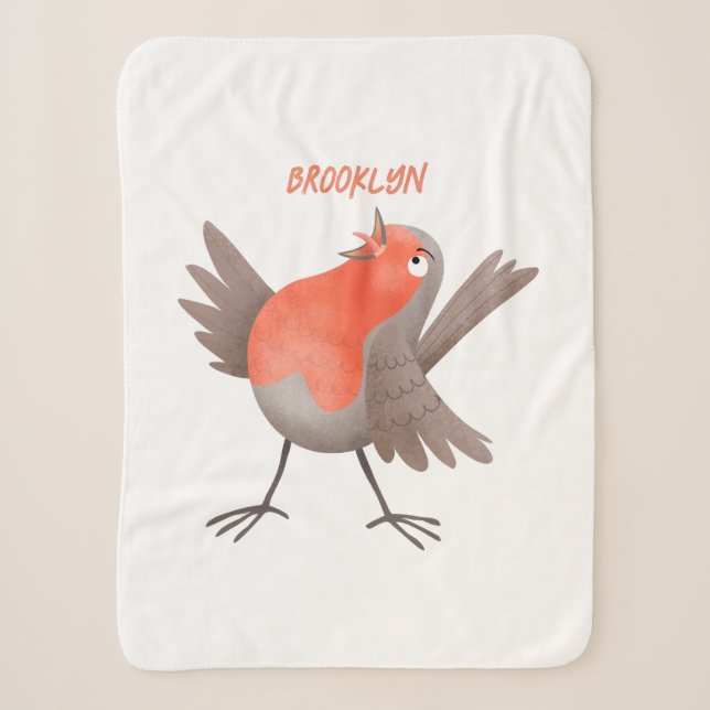 Niedlicher Singvogel Cartoon Sherpadecke (Vorderseite)