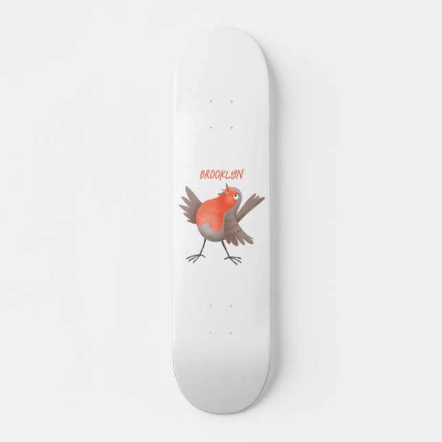 Niedlicher Singvogel Cartoon Skateboard (Vorne)