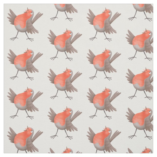 Niedlicher Singvogel Cartoon Stoff (Muster)