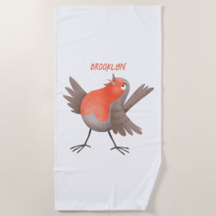 Niedlicher Singvogel Cartoon Strandtuch