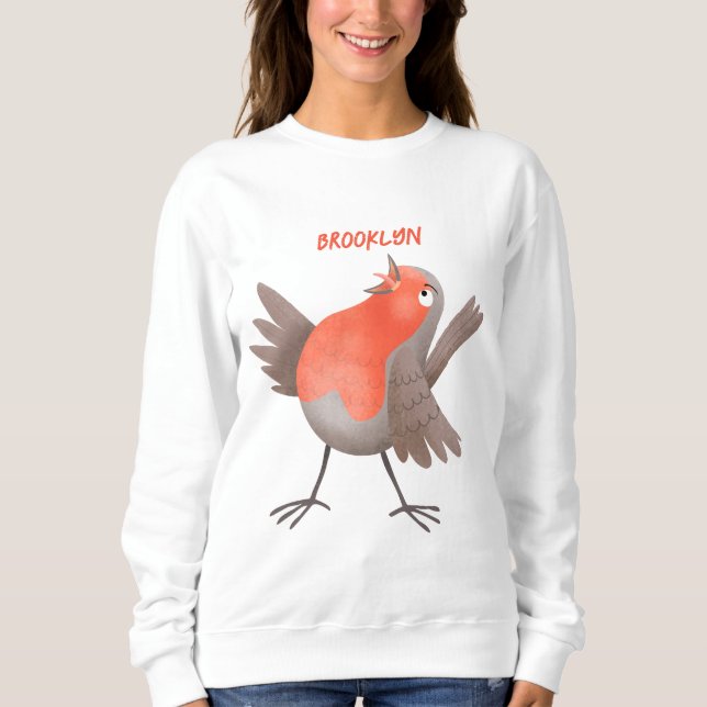 Niedlicher Singvogel Cartoon Sweatshirt (Vorderseite)