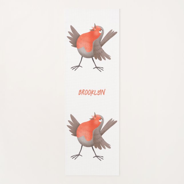 Niedlicher Singvogel Cartoon Yogamatte (Vorderseite)
