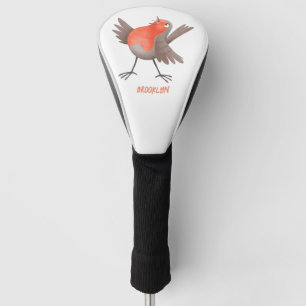 Niedlicher Singvogel personalisierter Cartoon Golf Headcover
