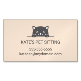 Niedlicher Sitzdienst für Schwarze Katzen Magnetische Visitenkarte