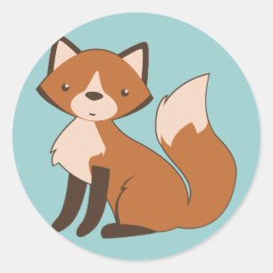 Niedlicher sitzender Fox Runder Aufkleber