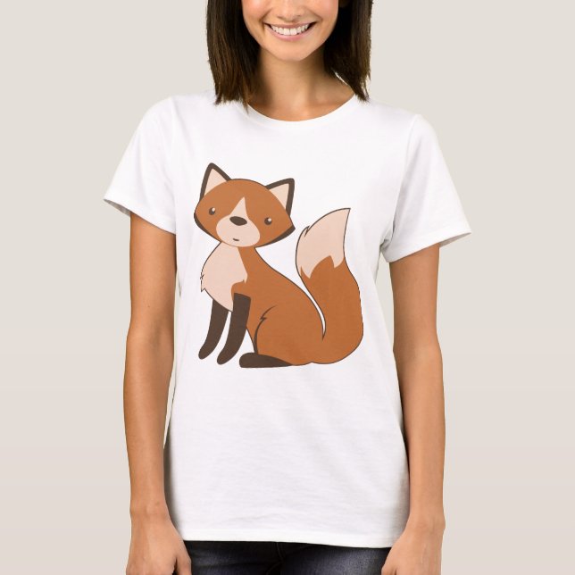 Niedlicher sitzender Fox T-Shirt (Vorderseite)